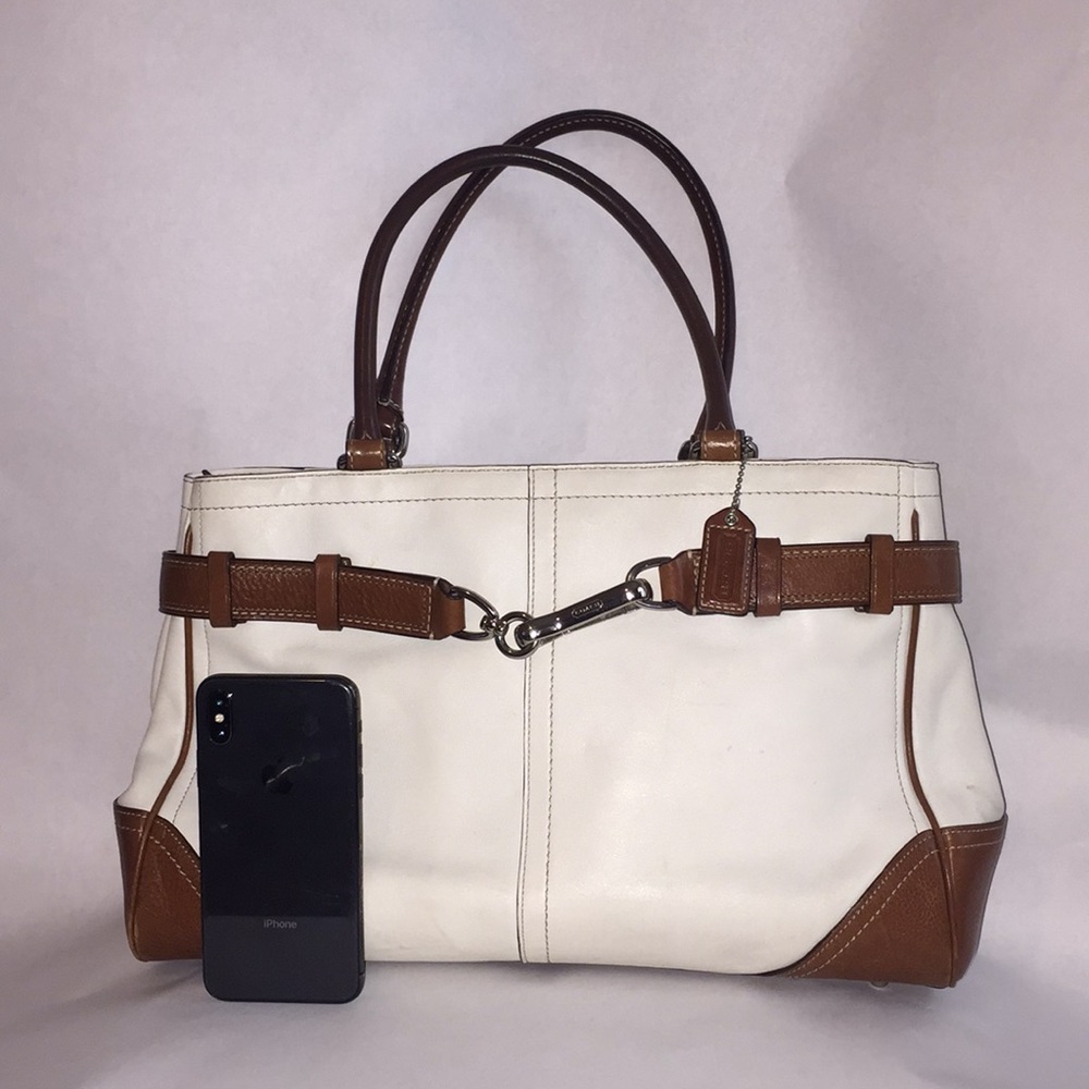 COACH leather Hampton tote shoulder bag